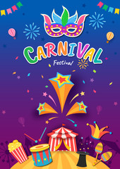 Fototapeta premium Carnival with circus and theme park party.