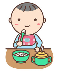 食事をする赤ちゃん