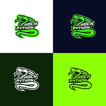 head python snake sport logo design 