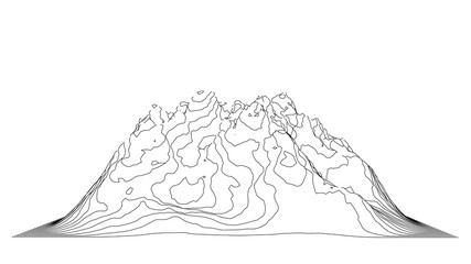 Curve lines in shape of part of mountain range
