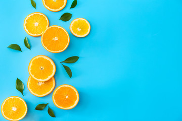 Sweet oranges on color background