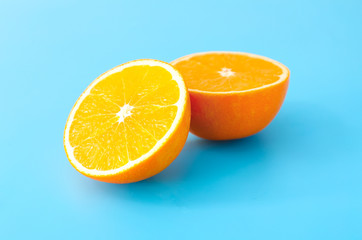 Sweet cut orange on color background