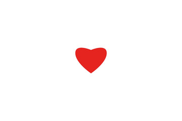 Red heart on a white background. Isolated. Copyspace. Love concept.