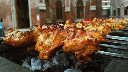 chicken on the grill