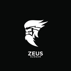 Zeus god head black logo design