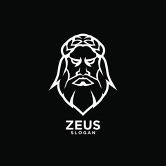 Zeus god head black logo design