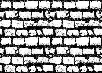 seamless grunge black white brick wall pattern background, stock vector illustration clip art backdrop