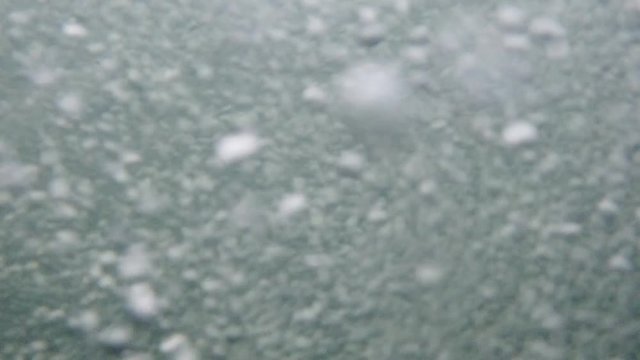 Underwater recording at high resolution of the bubbles circulation.