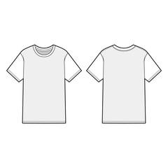 Crop Tee fashion flats template