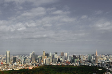 Fototapeta premium Panoramic view of Shinjuku skyscrapers