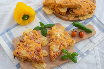 Savory cheese maffins with basil and sun-dried tomato