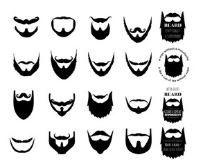 beard vector set collection graphic clipart design