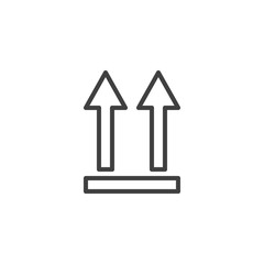 Side up delivery sign line icon. linear style sign for mobile concept and web design. Two arrow up , logistics service outline vector icon. Symbol, logo illustration. Vector graphics
