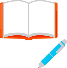 開いたノートとペン