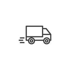 Express delivery truck line icon. linear style sign for mobile concept and web design. Fast shipping outline vector icon. Cargo logistics symbol, logo illustration. Vector graphics