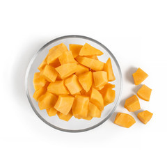 Pumpkin slices isolated on a white background