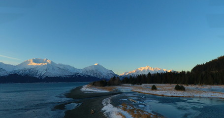 Frozen coastal wetlands in Alaska 