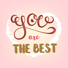 Valentine's day card with hand drawn lettering decoration 