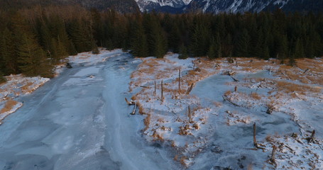 Frozen coastal wetlands in Alaska 