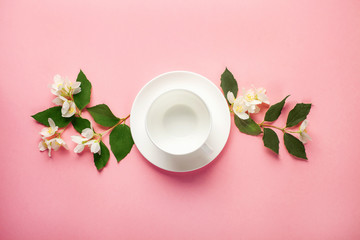 Tea and the blossoming jasmine