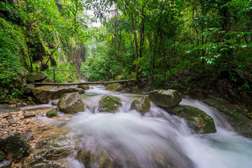 Fototapeta premium PiTuGro waterfall is often called the Heart shaped waterfalls Umphang,Thailand