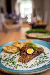 Beef brisket with dill sauce