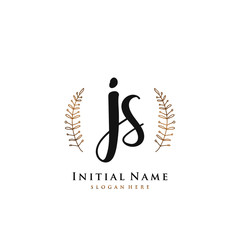 Obraz premium JS Initial handwriting logo vector