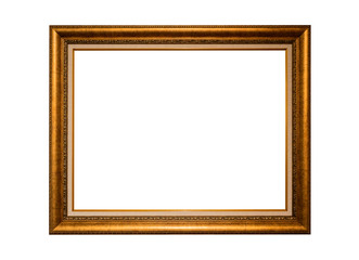 Gold frame Elegant vintage Isolated on white background