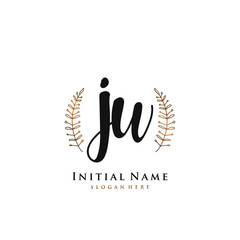 JW Initial handwriting logo vector