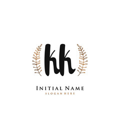 KK Initial handwriting logo vector
