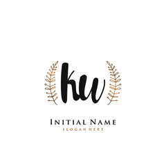 KW Initial handwriting logo vector