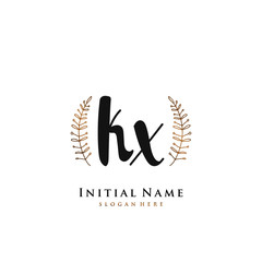 KX Initial handwriting logo vector