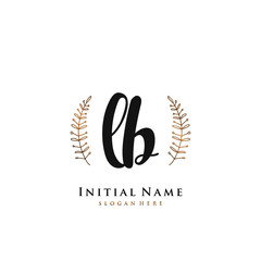 LB Initial handwriting logo vector