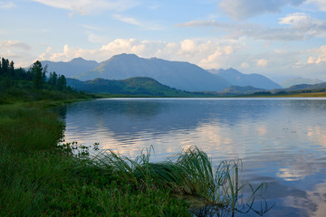 Fototapeta premium Yazevoe Lake in Altai mountains. Katon-Karagay National Park. Kazakhstan.