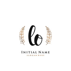 LO Initial handwriting logo vector