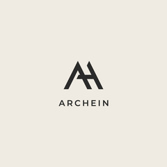 letter A logo with the concept of combining the letters A and H
