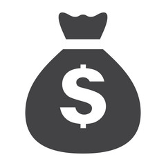 Money bag icon on white background