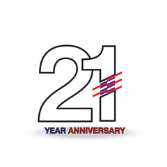 21 Year Anniversary Vector Template Design Illustration