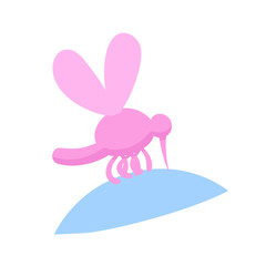 Cartoon mosquito bites. Bloodsucker cartoon icon. Colorful flat vector illustration. Isolated on white background.