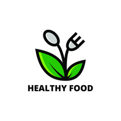 healthy food logo like icon design template. very simple, unique and modern design. suitable for cafe, restaurant and culinary business - vector illustration