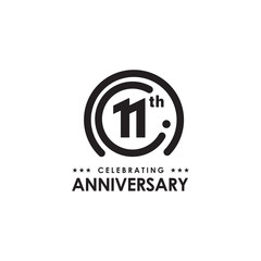 Obraz premium 11th year anniversary logo design vector template