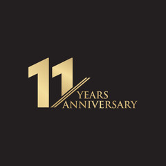 11th year anniversary logo design vector template - obrazy, fototapety, plakaty