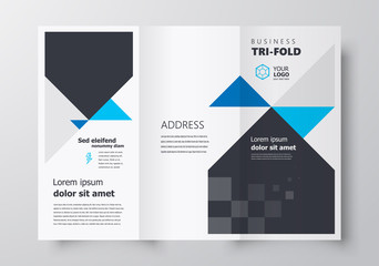 Tri-fold business brochure design template, creative leaflet