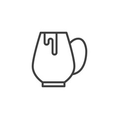 Hot chocolate mug line icon. linear style sign for mobile concept and web design. Mug of hot cocoa outline vector icon. Symbol, logo illustration. Vector graphics