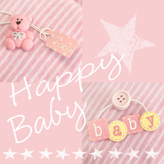Pink Baby Girl Design Happy Baby