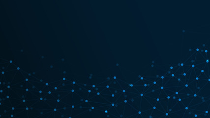 Abstract technology background with connecting dots and lines. Data and technology concept. Internet network connection
