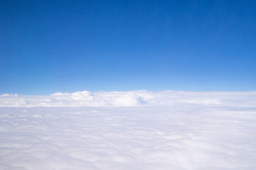 Fototapeta na wymiar Beautiful above sky panorama view from airplane