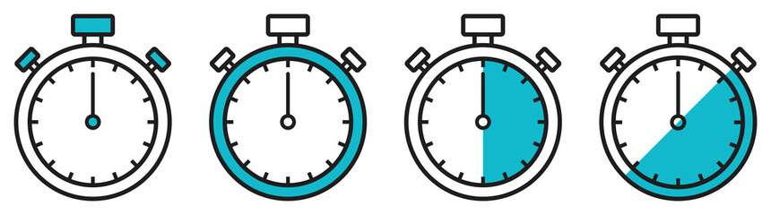 Stopwatch icon on white background