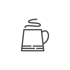 Cup of hot drink line icon. Tea mug linear style sign for mobile concept and web design. Coffee cup with steam outline vector icon. Cafe menu symbol, logo illustration. Vector graphics