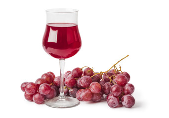 Wine glass and grapes